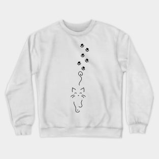 Cat Catwalk Funny Cute Pet Paw Love Modern Elegant Children Crewneck Sweatshirt